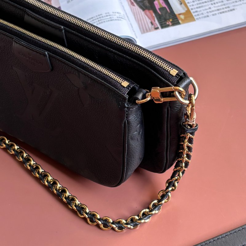 ::LOUIS VUITTON:: LV M80399 Multi Pochette Accessoires 黑色壓紋麻將包 二合一 腋下包 斜背包 肩背包-11