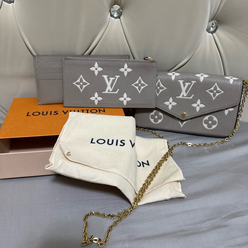 LV  Félicie Pochette M82610 三合一 斑鳩灰/奶油色-2