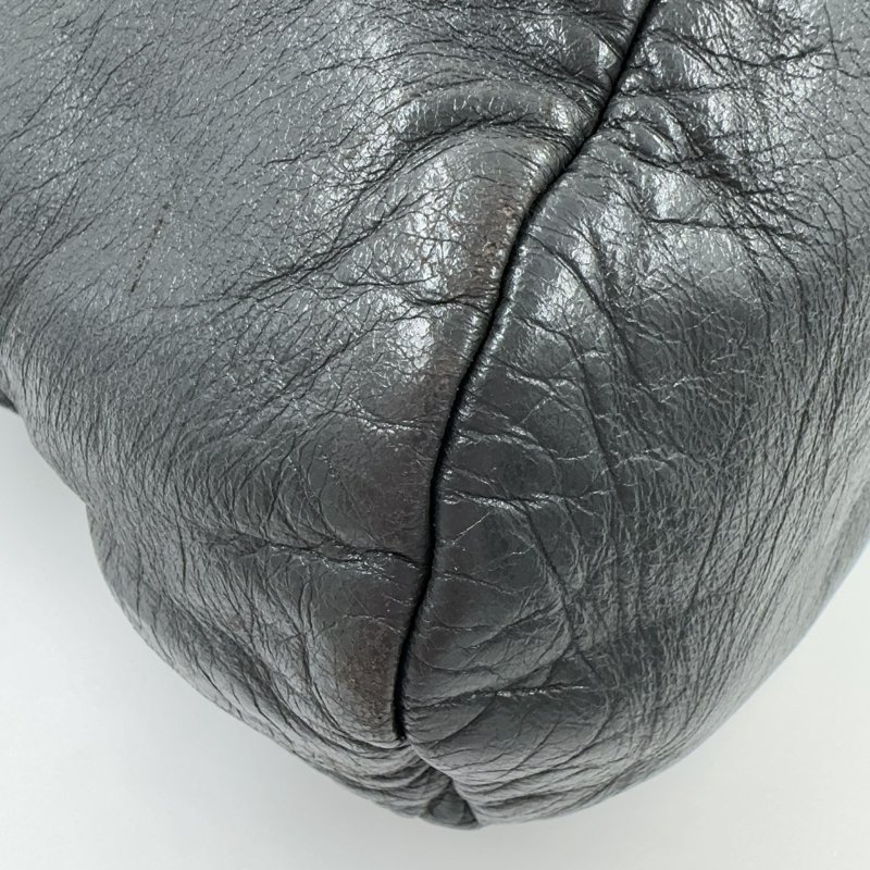 CHANEL炭灰色羊皮拚毛呢肩背包A49559-17