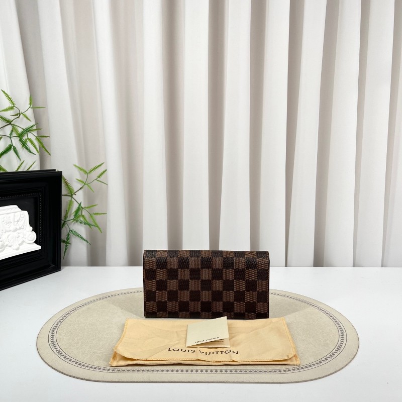 LV路易威登 經典棋盤格金豆長款信封錢包 內裡整潔 卡位多 容量大 有拉鍊隔層-6