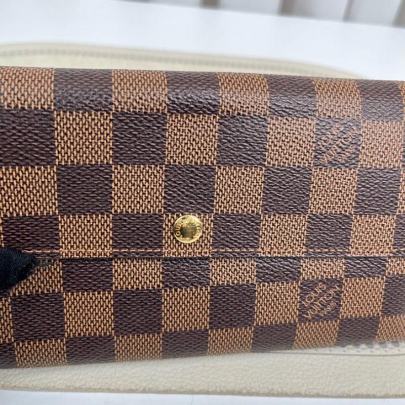 LV路易威登 經典棋盤格金豆長款信封錢包 內裡整潔 卡位多 容量大 有拉鍊隔層-9