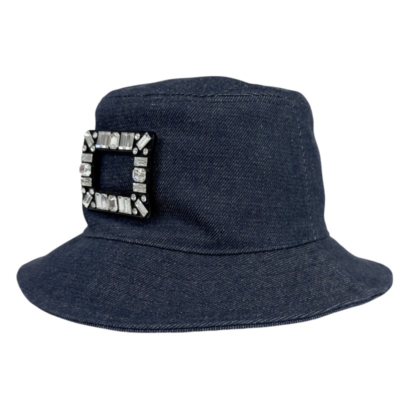 ROGER VIVIER 水鑽 方扣 牛仔 漁夫帽-7