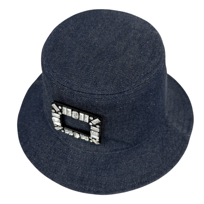 ROGER VIVIER 水鑽 方扣 牛仔 漁夫帽-8
