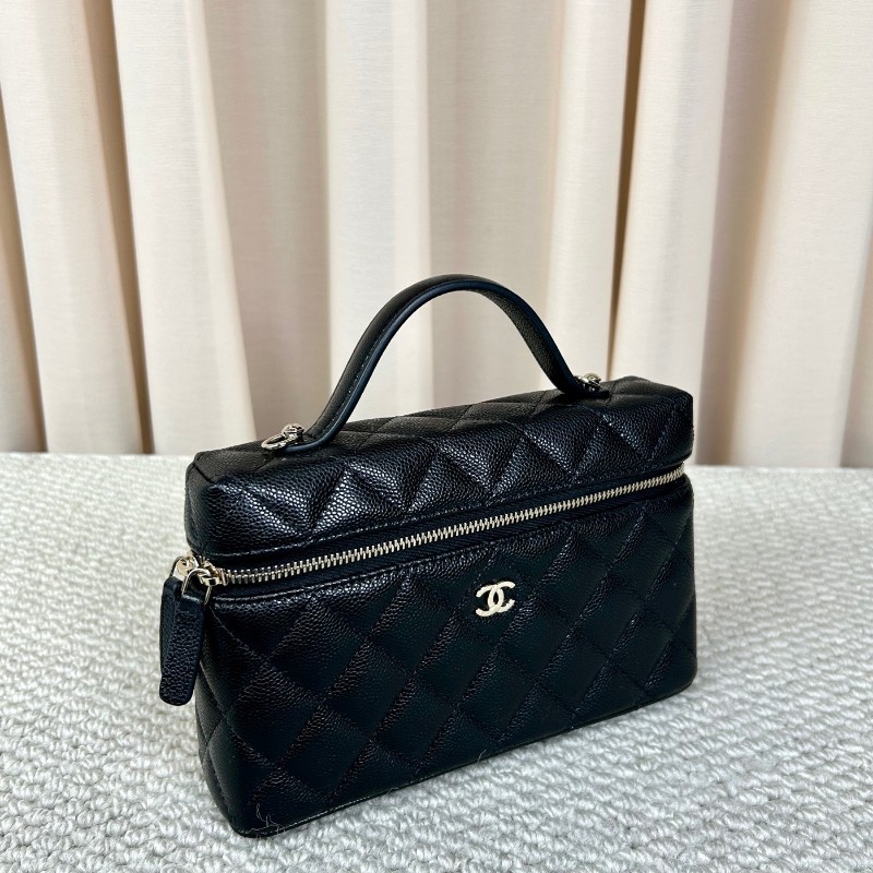 香奈兒Chanel黑金荔枝皮LP飯盒盒子包 肩帶菱格紋 鏈條肩帶 可單肩可斜挎可手提 小巧可愛百搭 精緻感十足-2