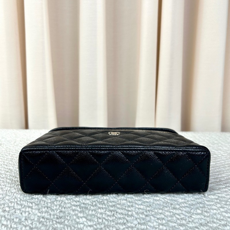 香奈兒Chanel黑金荔枝皮LP飯盒盒子包 肩帶菱格紋 鏈條肩帶 可單肩可斜挎可手提 小巧可愛百搭 精緻感十足-4