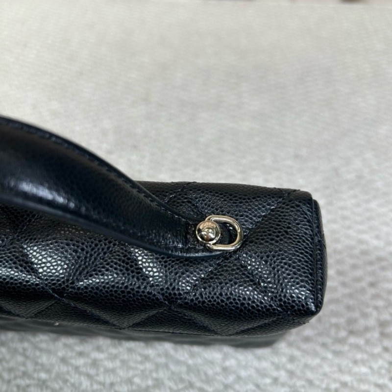 香奈兒Chanel黑金荔枝皮LP飯盒盒子包 肩帶菱格紋 鏈條肩帶 可單肩可斜挎可手提 小巧可愛百搭 精緻感十足-14