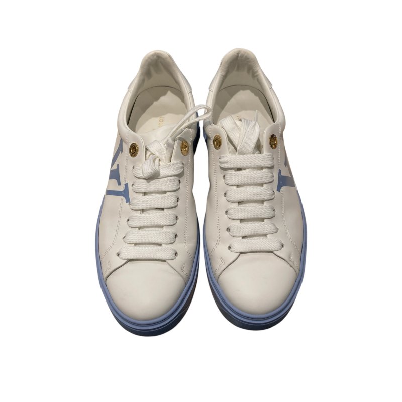 LOUIS VUITTION 路易威登 WHITE TIME OUT SNEAKERS 低筒運動鞋 皮革 白色 金釦-0