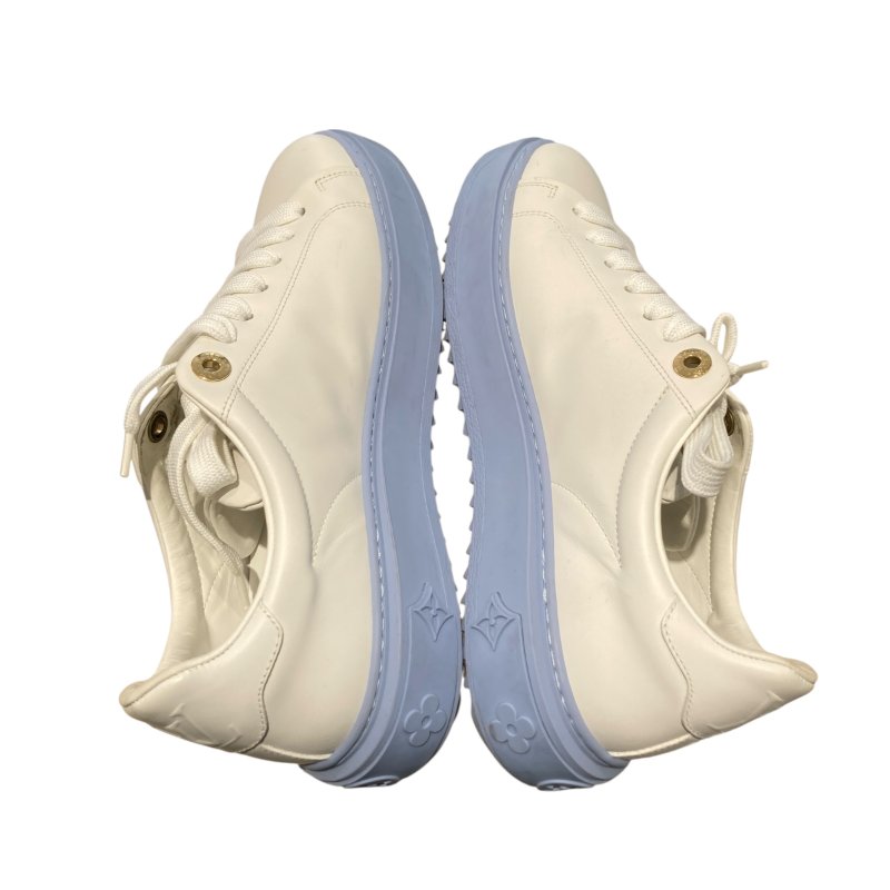 LOUIS VUITTION 路易威登 WHITE TIME OUT SNEAKERS 低筒運動鞋 皮革 白色 金釦-5