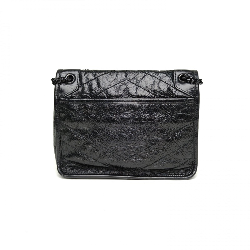 SAINT LAURENT NikiMini21黑色牛皮黑扣肩背包-2