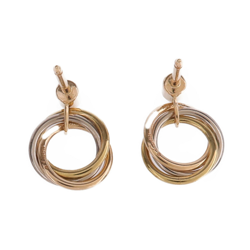 CARTIER 18K黃金/白金/玫瑰金Trinity Earrings鑽石耳環-2