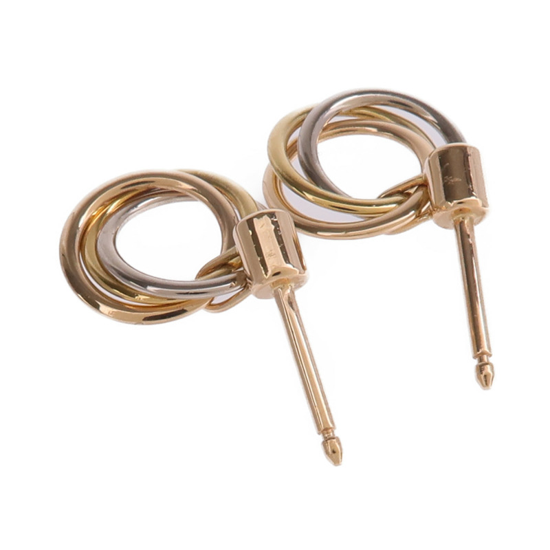 CARTIER 18K黃金/白金/玫瑰金Trinity Earrings鑽石耳環-3