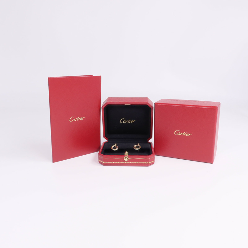 CARTIER 18K黃金/白金/玫瑰金Trinity Earrings鑽石耳環-6