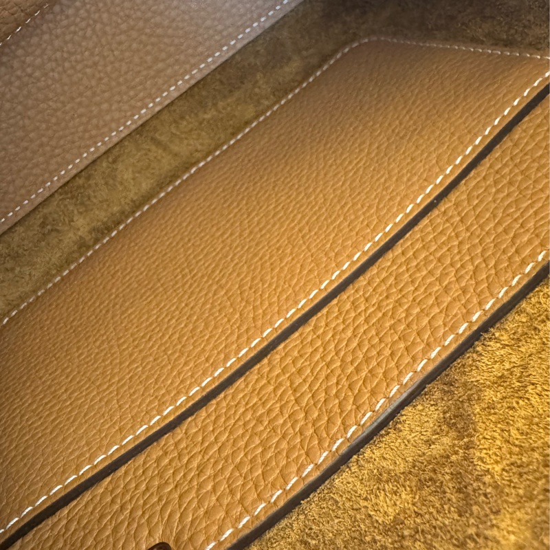 Delvaux 金棕色金大D釦拉鏈手提兩用包 貴婦必備😻-13