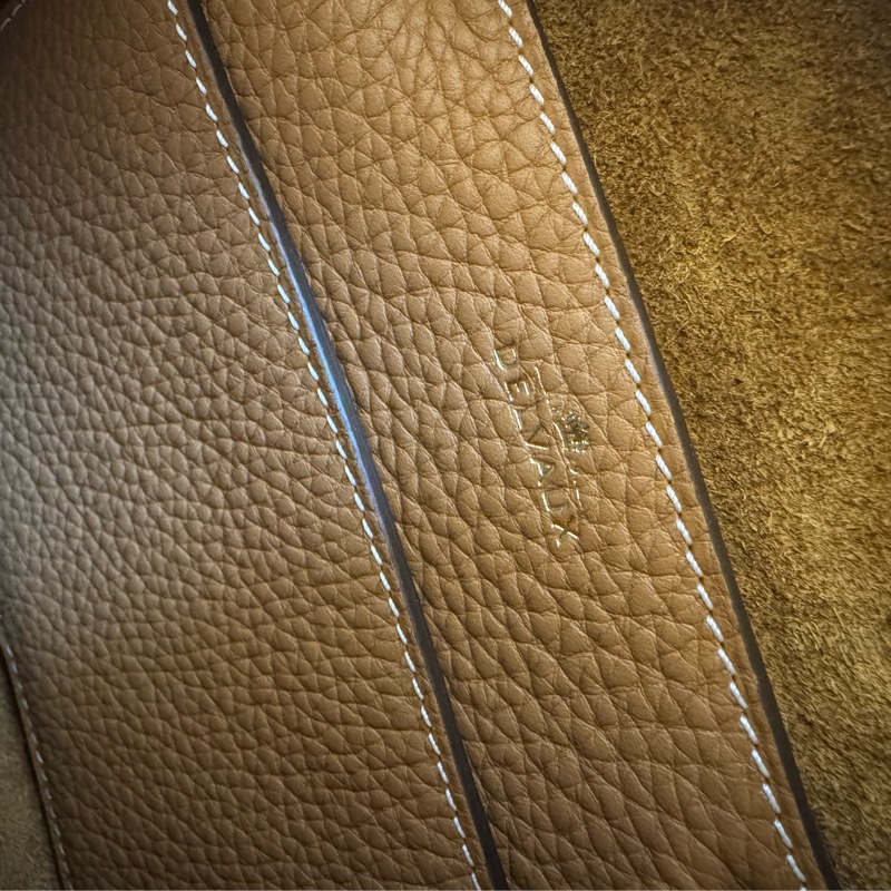 Delvaux 金棕色金大D釦拉鏈手提兩用包 貴婦必備😻-15