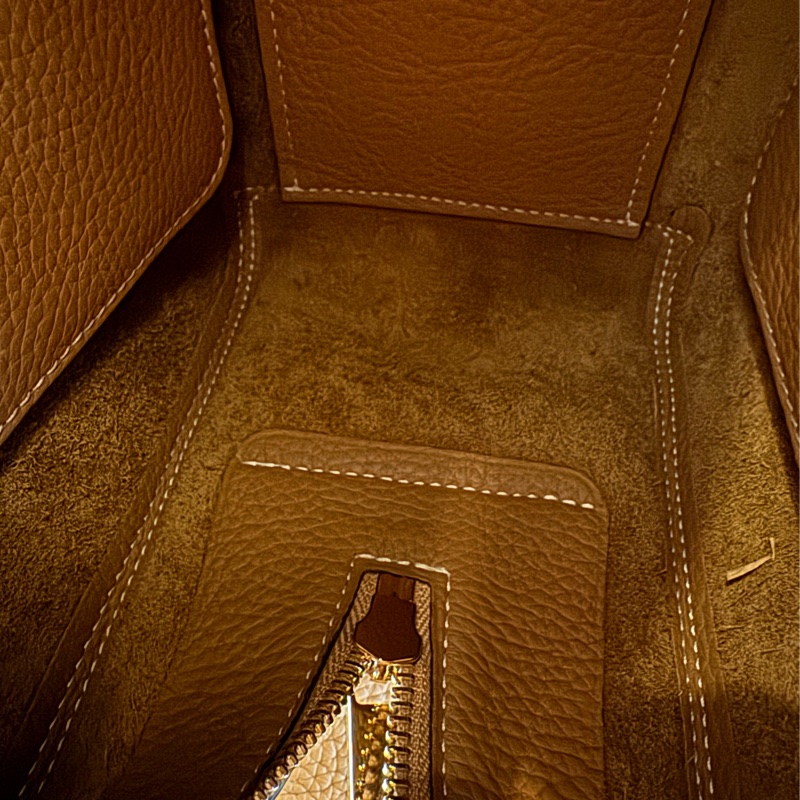 Delvaux 金棕色金大D釦拉鏈手提兩用包 貴婦必備😻-16