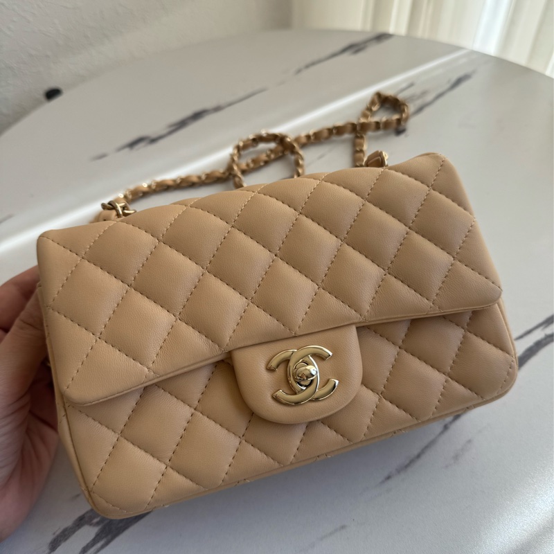 chanel奶色色淡金雙C coco20 超夯❤️‍🔥❤️‍🔥-0