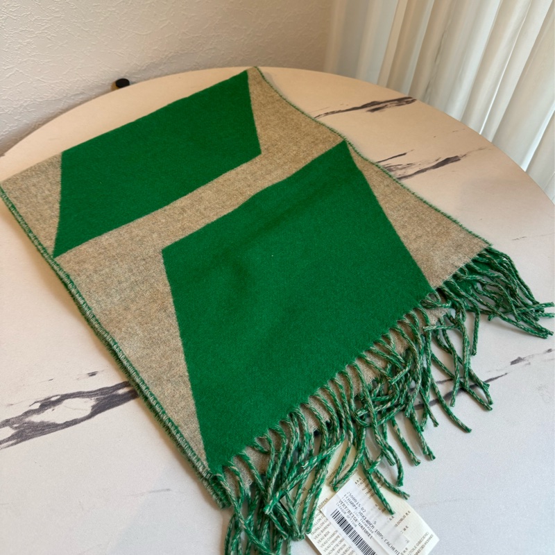 Hermes 綠/灰克什米爾圍巾🧣-3
