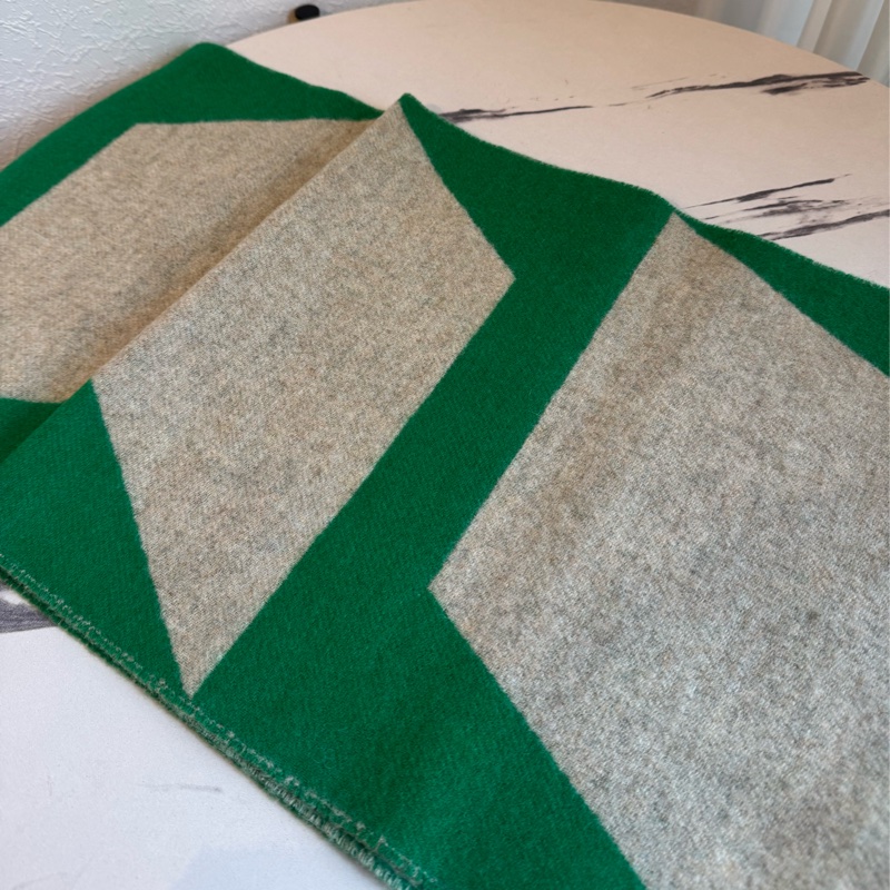 Hermes 綠/灰克什米爾圍巾🧣-4