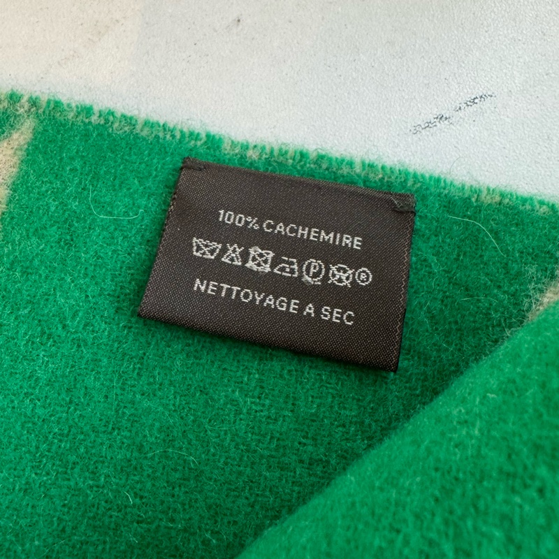 Hermes 綠/灰克什米爾圍巾🧣-5