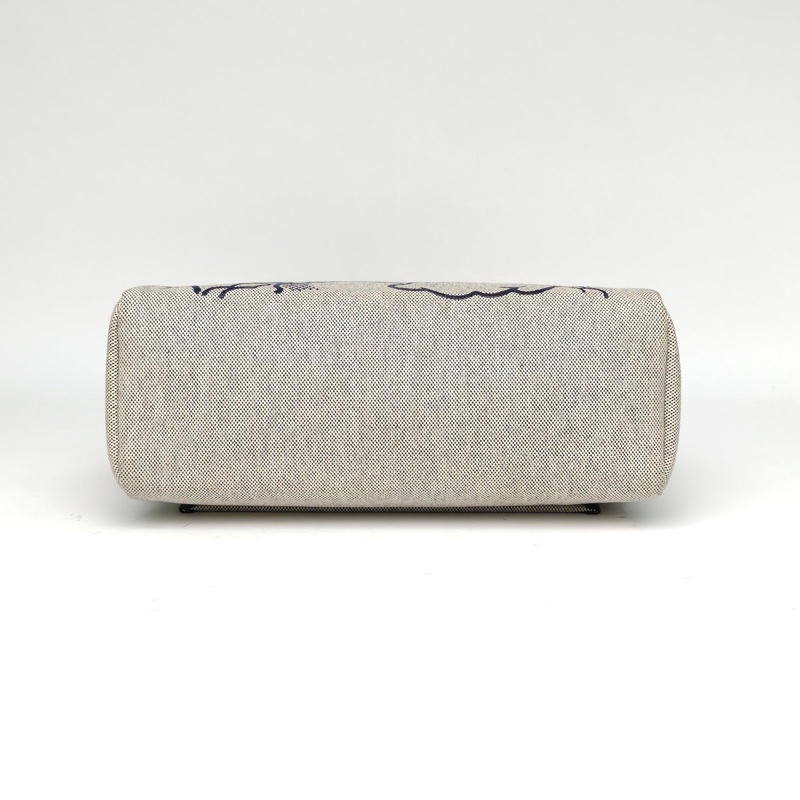 HERMES Herbag31黑色帆布/Hunter牛皮D刻銀扣肩背包-3