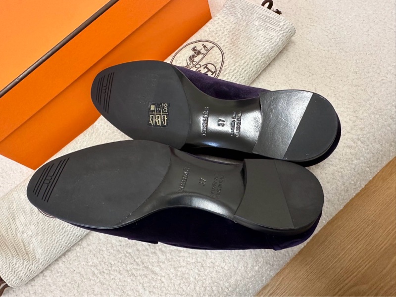 HERMÈS愛馬仕 全新 H扣37碼麂皮鞋-2