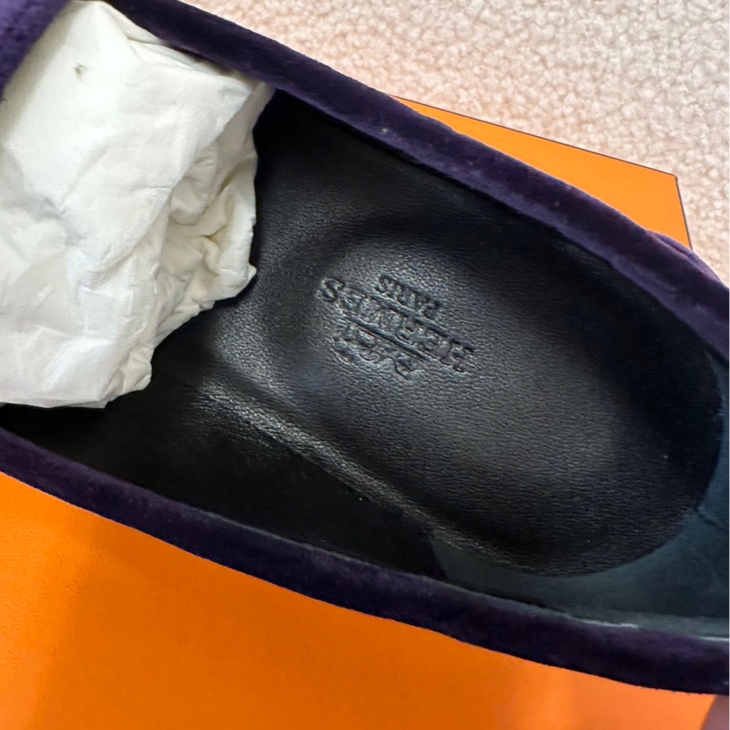 HERMÈS愛馬仕 全新 H扣37碼麂皮鞋-6