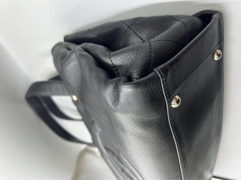 【95新 ✨ 全網最低價！】Chanel香奈兒 中古黑色托特 牛皮 鐳射標12開（下單前先詢問庫存❗️）-6