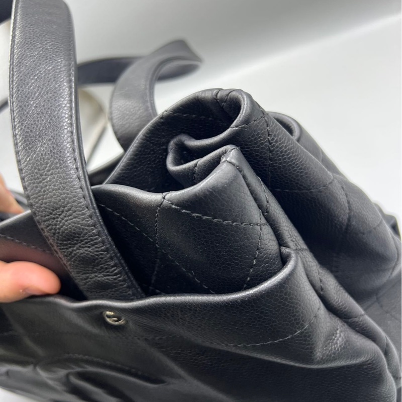 【95新 ✨ 全網最低價！】Chanel香奈兒 中古黑色托特 牛皮 鐳射標12開（下單前先詢問庫存❗️）-9