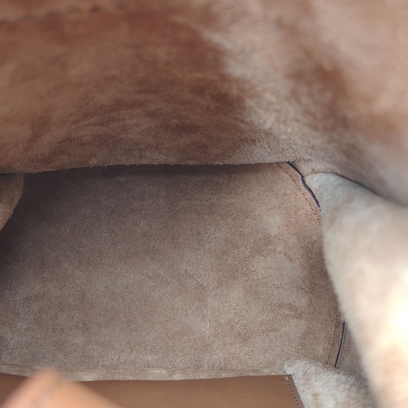 CELINE BigBagBucket水桶包Nano肩背包棕色牛皮銀扣-4