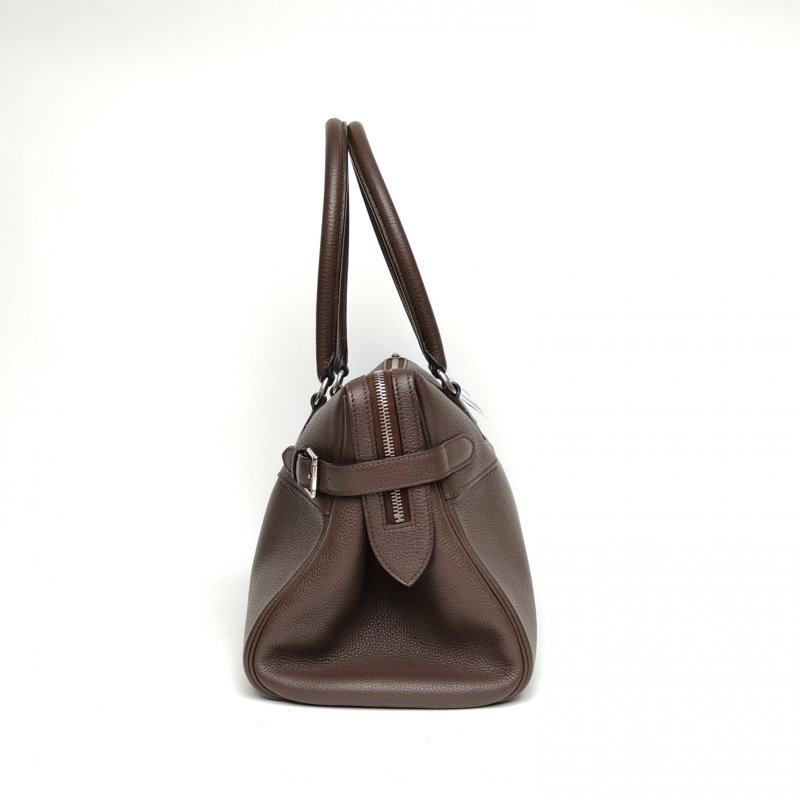 HERMES Altas42烏木色Togo皮框M銀扣肩背包-1