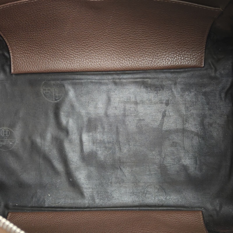 HERMES Altas42烏木色Togo皮框M銀扣肩背包-4