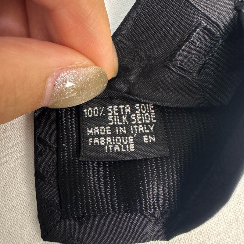 FENDI 黑色老花領帶 領結 絲綢 義大利製（中古）-5