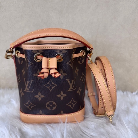 LV Nano Noe老花手提斜背迷你水桶 晶片款 近全新