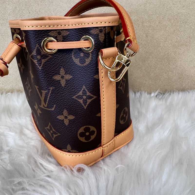 LV Nano Noe老花手提斜背迷你水桶 晶片款 近全新-3