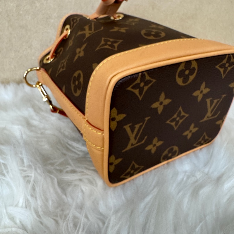 LV Nano Noe老花手提斜背迷你水桶 晶片款 近全新-5