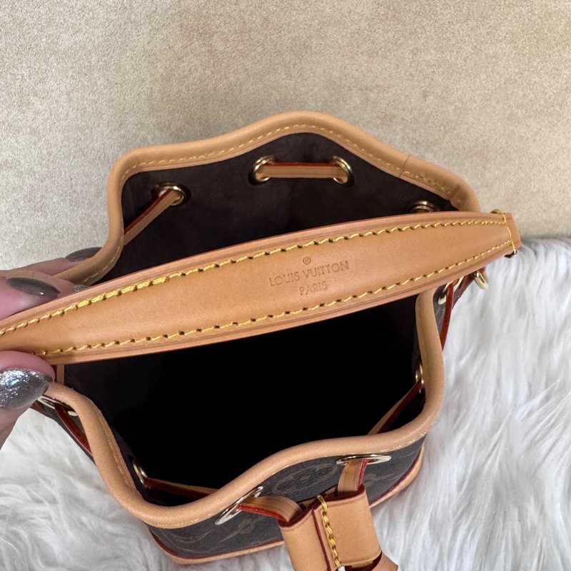 LV Nano Noe老花手提斜背迷你水桶 晶片款 近全新-8