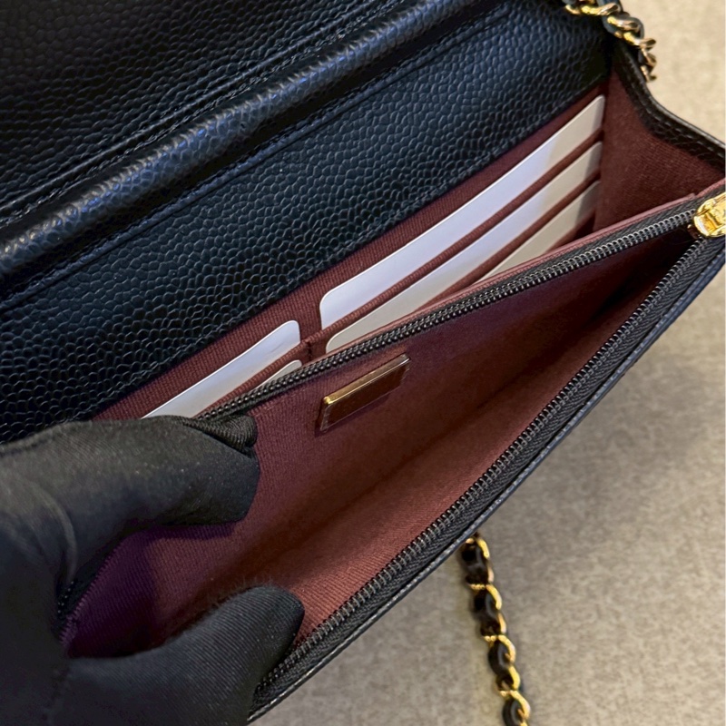 香奈兒黑金荔枝皮woc-6