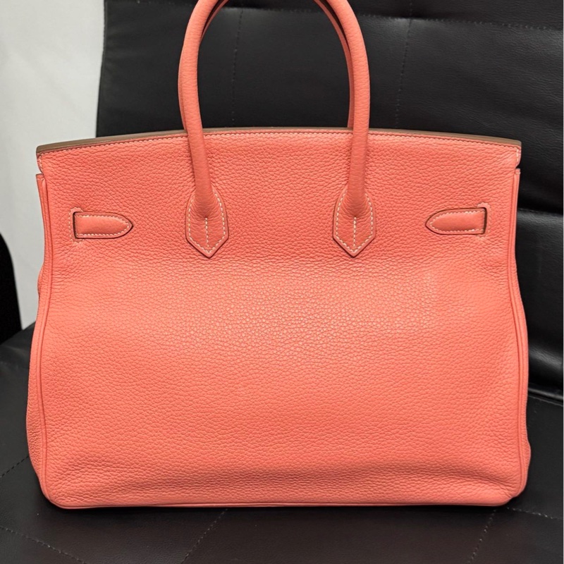 HERMÈS 愛馬仕 Birkin 35 龍蝦粉 TOGO皮 金扣 框Q刻-1