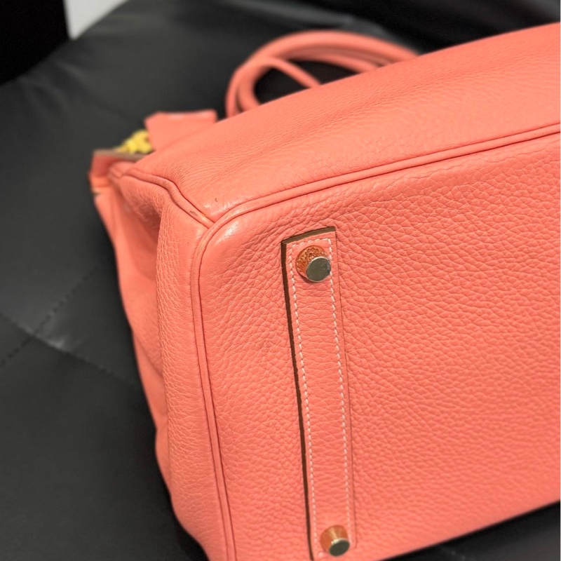 HERMÈS 愛馬仕 Birkin 35 龍蝦粉 TOGO皮 金扣 框Q刻-7