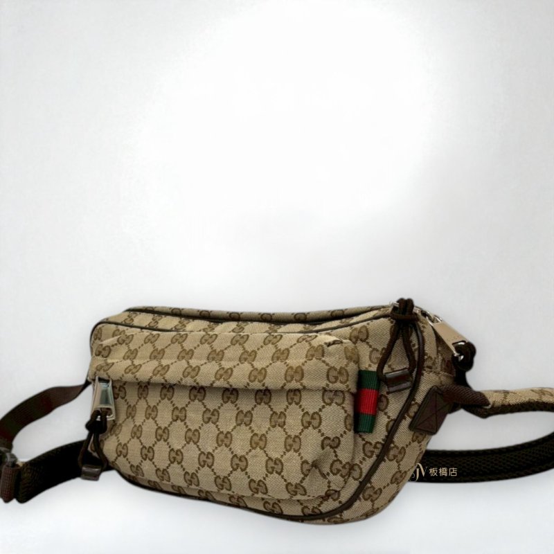 JS1000-GUCCI Ophidia老花緹花布前口袋拉鍊胸口包 802096-1