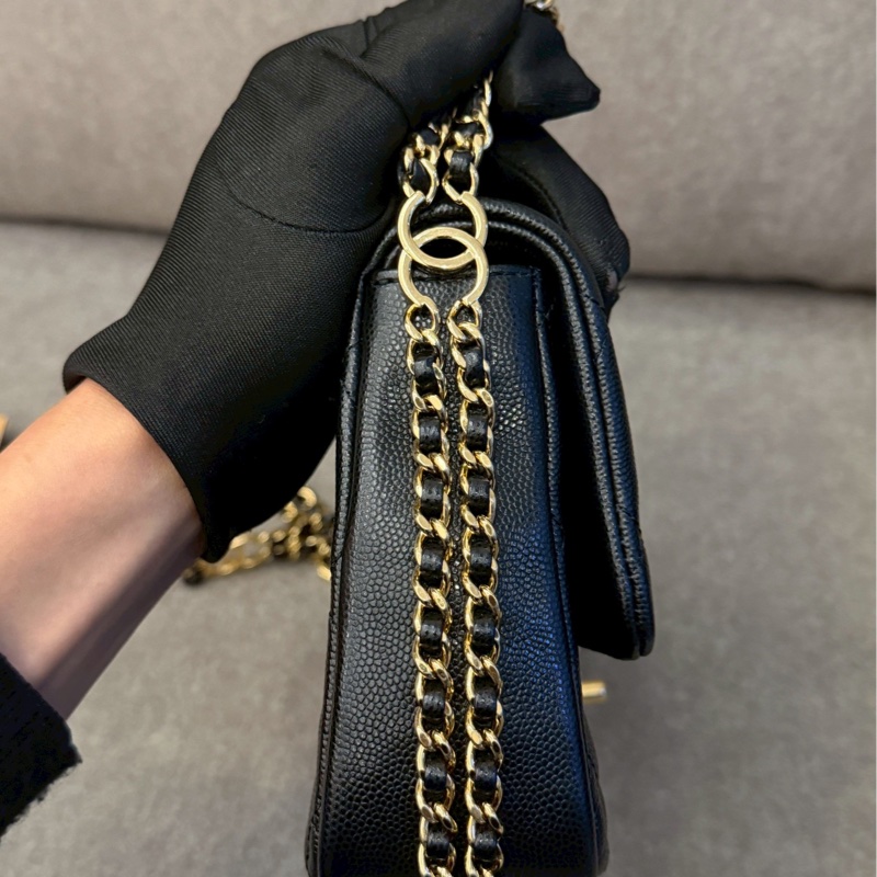 香奈兒黑金23c雙鏈包-4