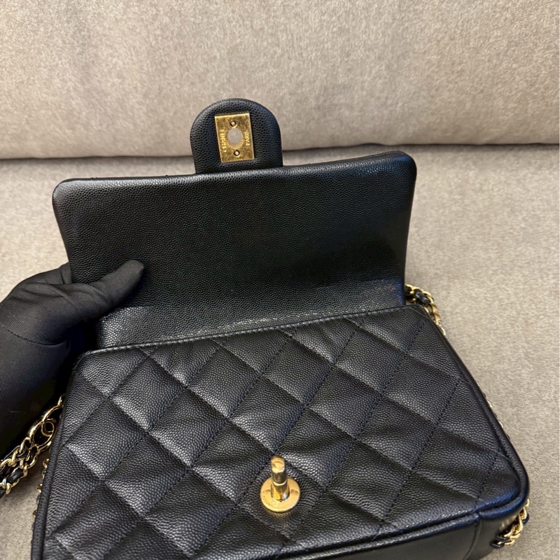 香奈兒黑金23c雙鏈包-7