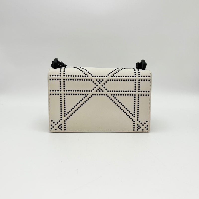 DIOR白色肩背斜背盾牌包22*13*6 98新配件塵袋-6