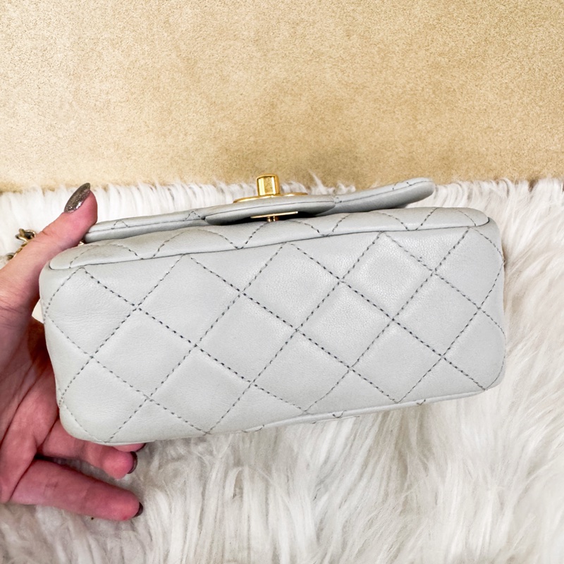 Chanel 23C 淡灰金球方胖子 晶片款-4