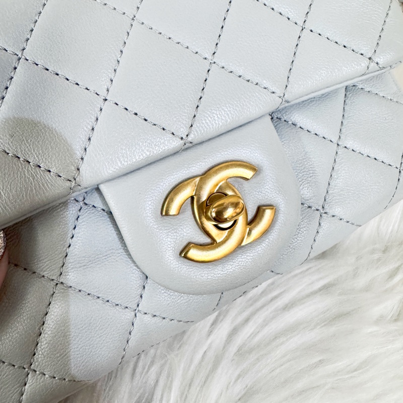 Chanel 23C 淡灰金球方胖子 晶片款-7