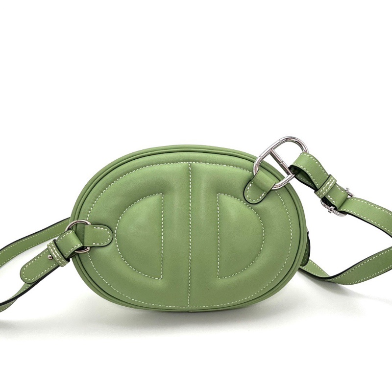 HERMES 酪梨銀扣豬鼻子 In the Loop腰包13*19*4 98新配件塵袋購證-6