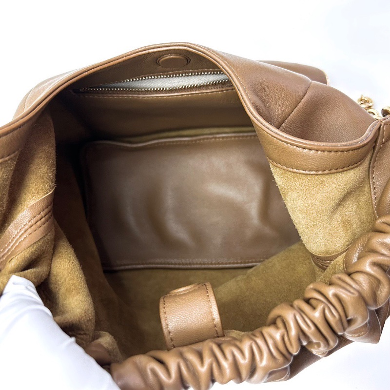 LOEWE橡木棕金扣squeeze 系列小號肩背包 24*29*10.5 98新配件塵袋購證-2
