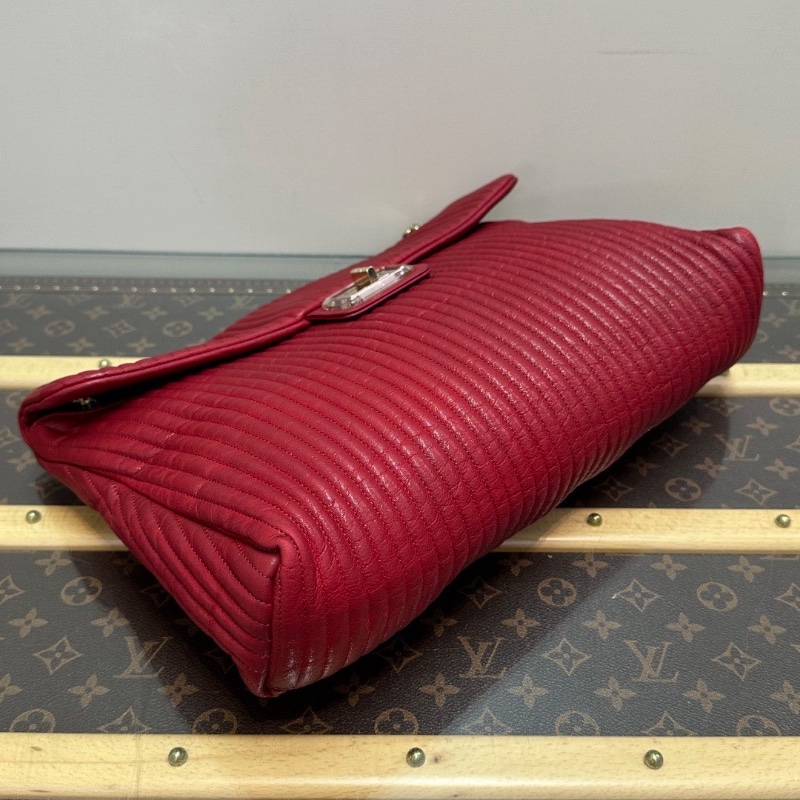 CHANEL 紅金2.55竪紋肩背斜背包36*25*8.5 98新配件塵袋-3