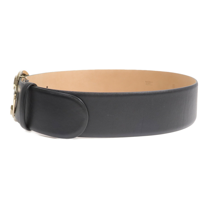 CHANEL 牛皮皮革Belt金扣皮帶-1