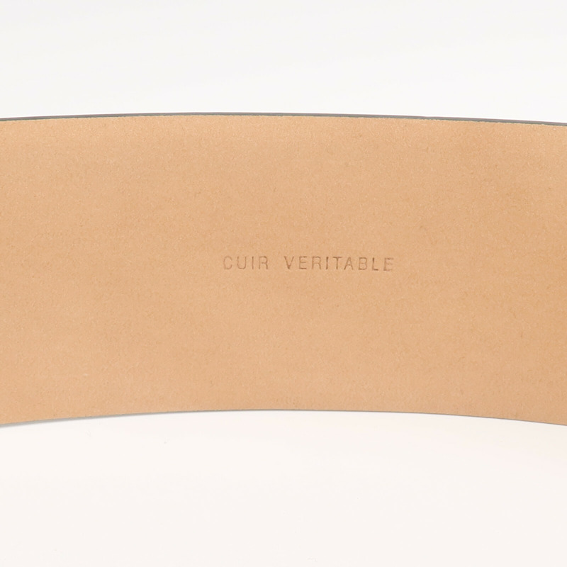 CHANEL 牛皮皮革Belt金扣皮帶-7